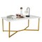 White Faux Marble Coffee Table With Gold Finished Metal Frame